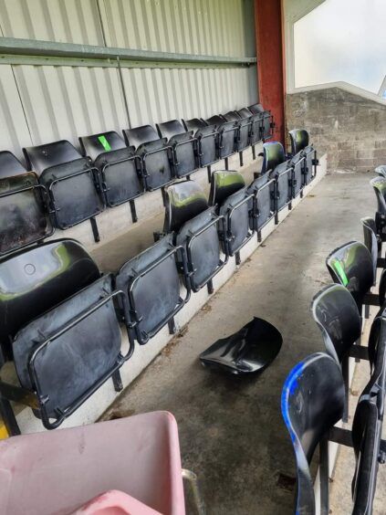 Chris Forbes, director at the club said replacing the damaged seats will not be cheap.