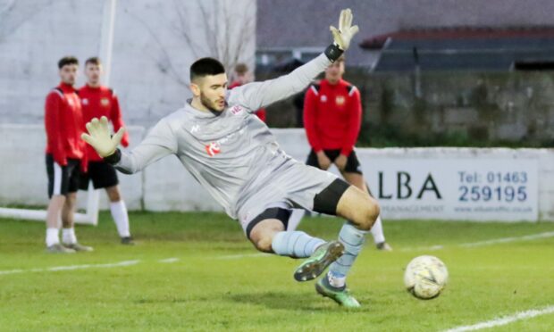 New Buckie signing Balint Demus pictured in action for Keith last season