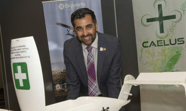 Health Secretary Humza Yousaf says drones could be a "game-changer" for patients in the Highlands and Islands. Supplied by Aberdeen Airport.