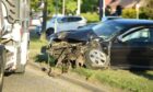 One of the cars involved in the crash. Picture by Paul Glendell/DCT Media.