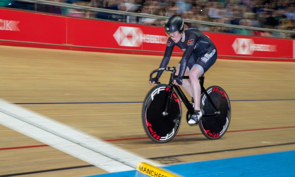 Aviemore rider Ellie Stone in action at the National Track Championships. Photo by Action Plus/Shutterstock (10539599d)