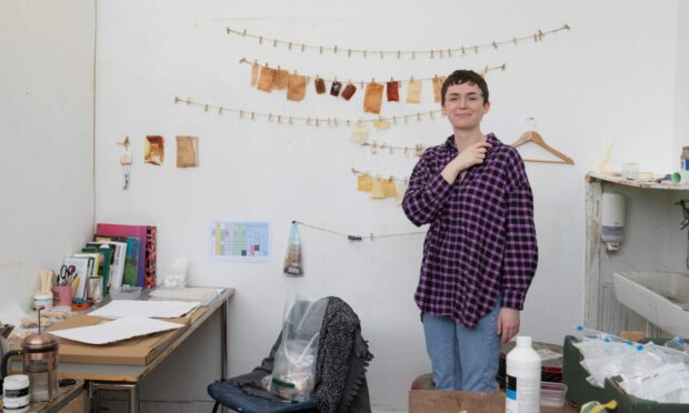 Painting graduate Emma Caldow, from Aberdeen, wants her bioplastic artwork to help people appreciate the natural landscape of the north-east.
