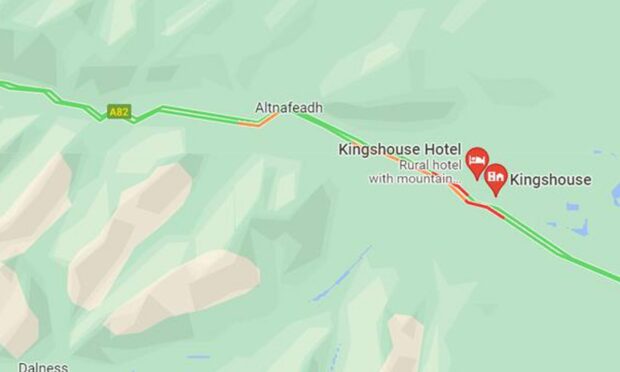 The A82 is closed in both directions in Glencoe. Picture supplied by Traffic Scotland.