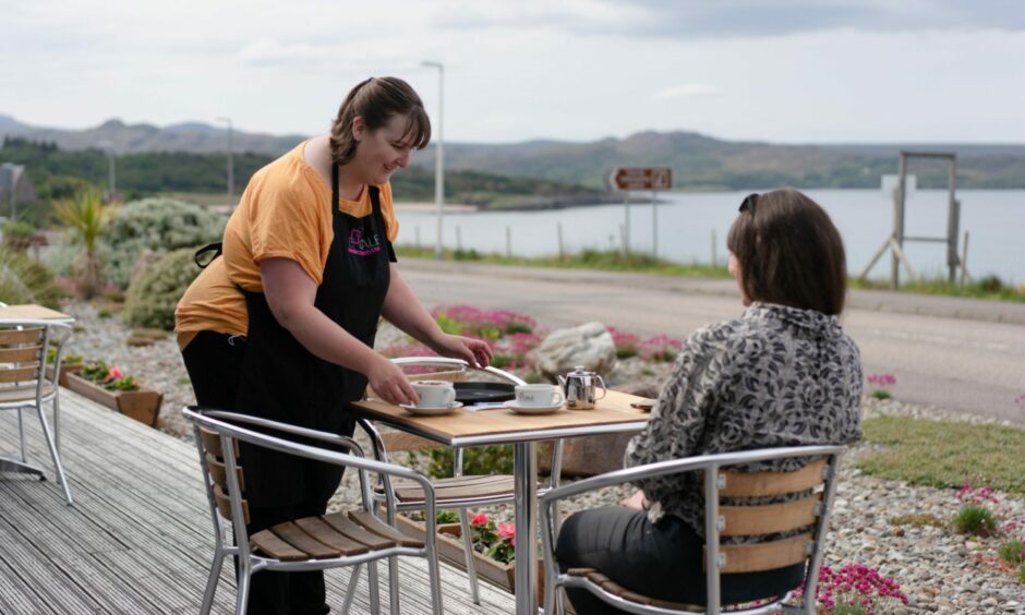 A community cafe stocks local produce. 