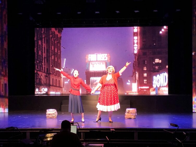 Nicole Stuart as Sarah Brown and Hollie Rafferty as Miss Adelaide in Phoenix Youth's Guys And Dolls.