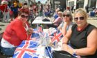Lesley Mackenzie, Angie Cushnie, Julia Cromby enjoy the sun in Dingwall. Photo: Jason Hedges/DCT Media