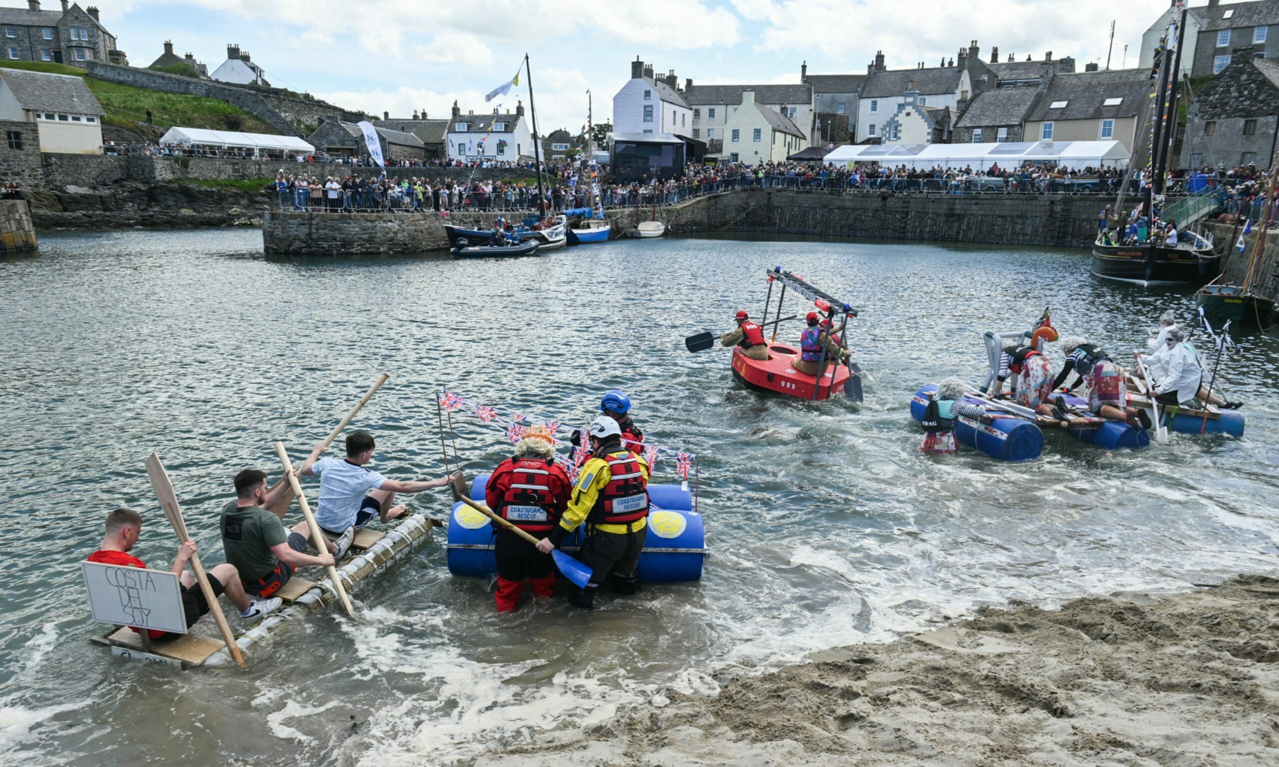 Rafters take part in the raft race at the festival. Picture by Jason Hedges/DC Thomson.