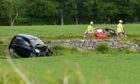 Two car crash on the A944 at the B9126 junction near Skene. Picture by Kath Flannery.