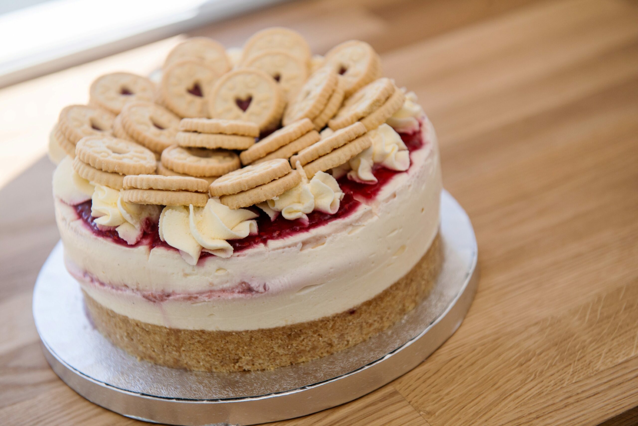 A Jammie Dodger cheesecake from Little Molly's Cheesecakes