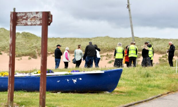Members of the Buchan area committee visited the site of the proposed cafe at Port Erroll Harbour