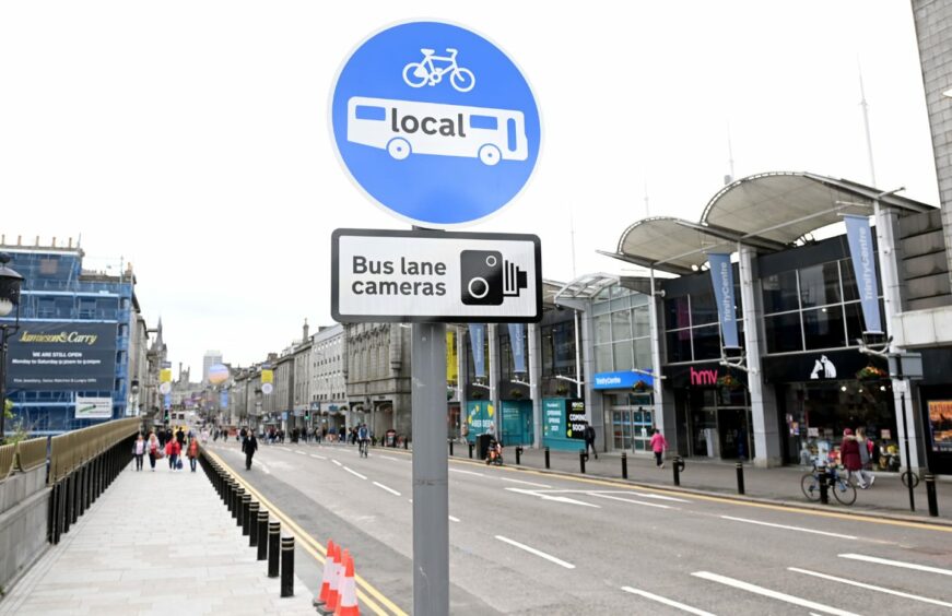 New bus gate sign Aberdeen