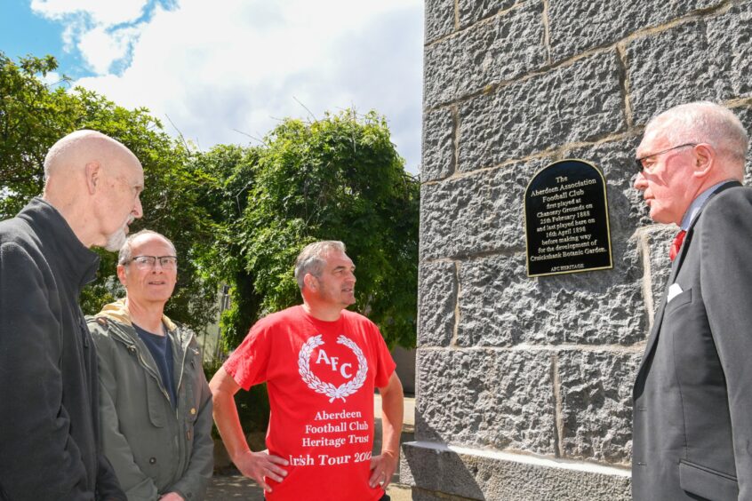 Aberdeen FC Heritrage Trust members Chris Gavin secretary, Stewart Eaton, Jock Gardiner and Allan McKimmie. 