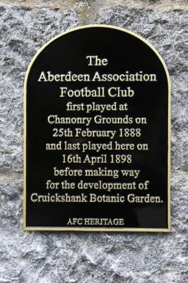 The Aberdeen FC plaque at the Chanonry.