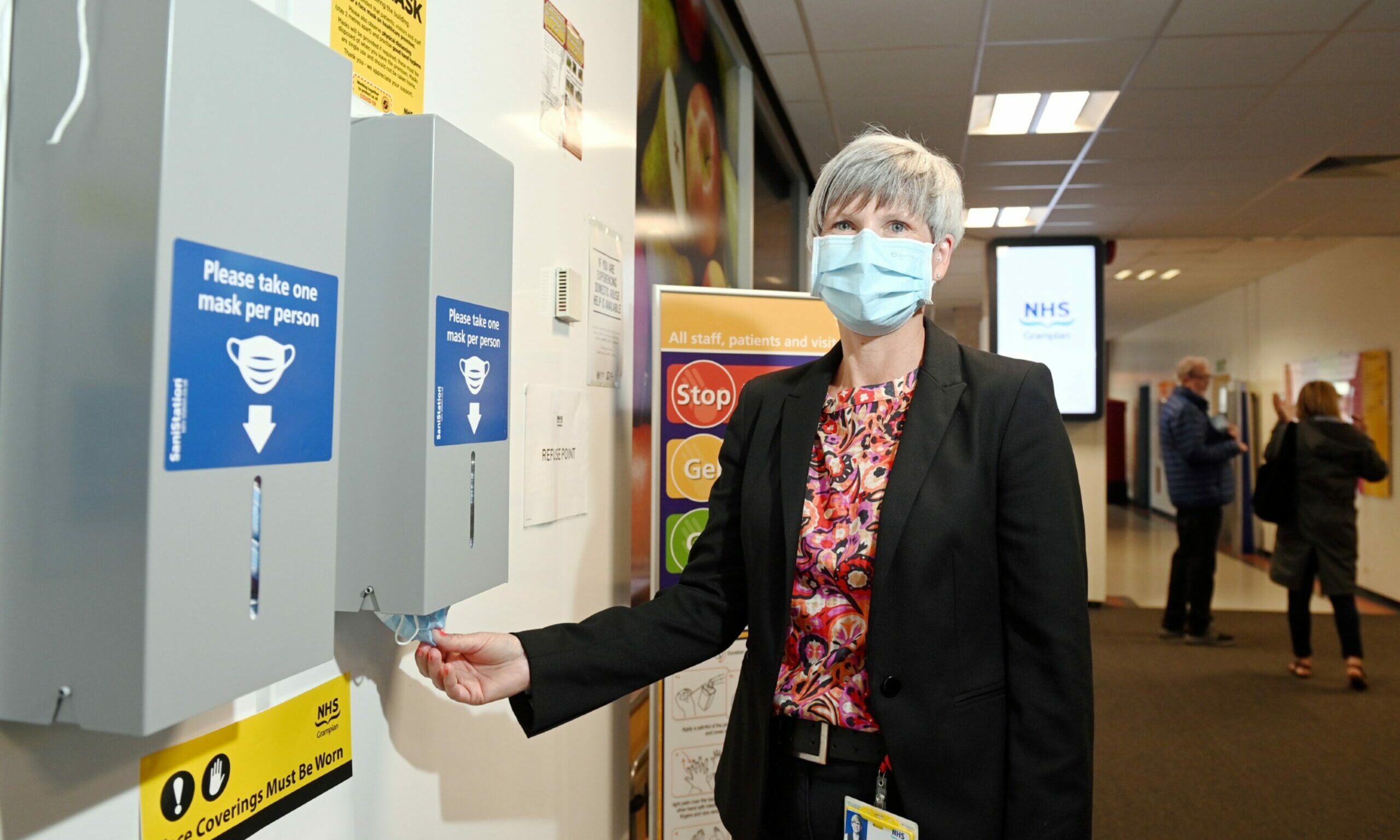 NHS Grampian's Lyn Pirie is encouraging people to wear a mask.