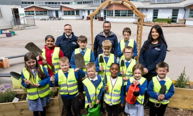 Green for grow: Pupils at Charleston School are digging for a brighter future thanks to funding from Stewart Milne Homes.