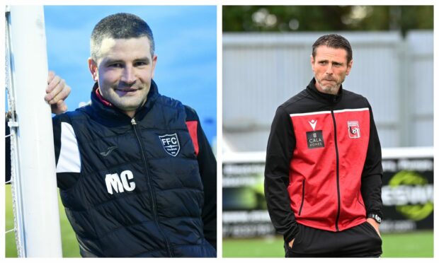 Fraserburgh manager Mark Cowie, left, and Inverurie Locos counterpart Richard Hastings are pleased to be involved in Elgin's pre-season tournament