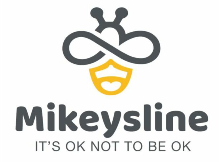 The Mikeysline logo is a bee logog with the words 'It's ok not to be ok'.
