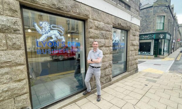 Neil McLeod, managing director of Property Partners, outside Lyon's Den Business Hub in Banff.