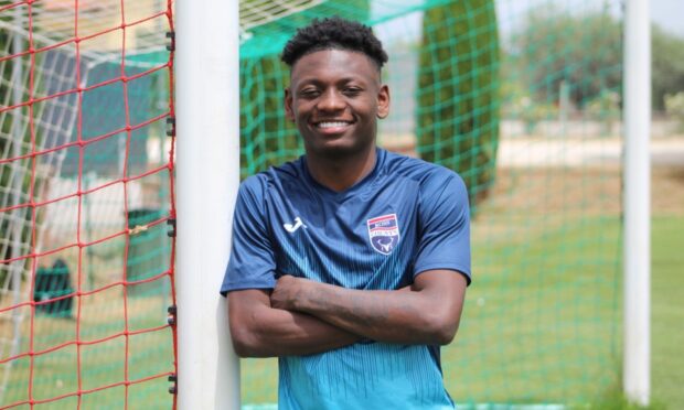 Kazeem Olaigbe at Ross County's pre-season training camp in Verona, Italy, after joining on loan from Southampton.