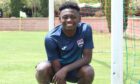 Kazeem Olaigbe at Ross County's pre-season training camp in Verona, Italy, after joining on loan from Southampton.