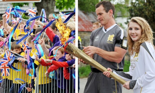 2012 Olympic torch bearers and spectators.