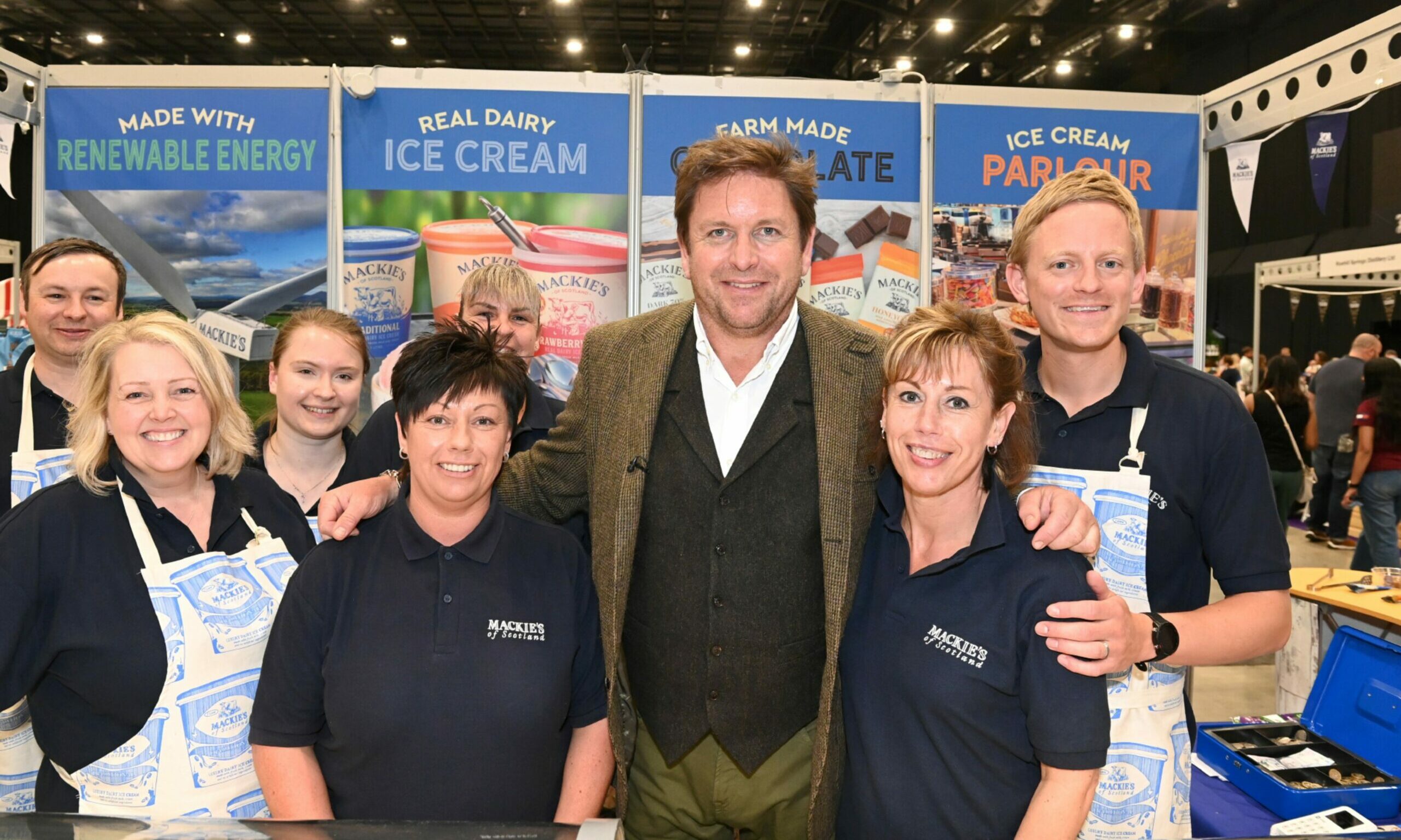 James Martin with some of the Mackie's of Scotland team.