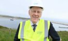 Sir Ian Wood in front of Port of Aberdeen south harbour