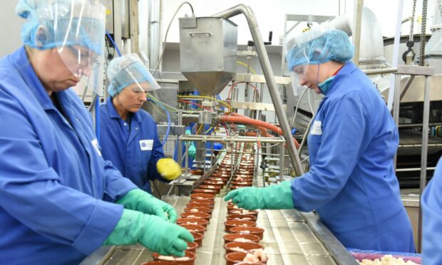 Inside the production area at Thistle Seafoods. Photo by Paul Glendell