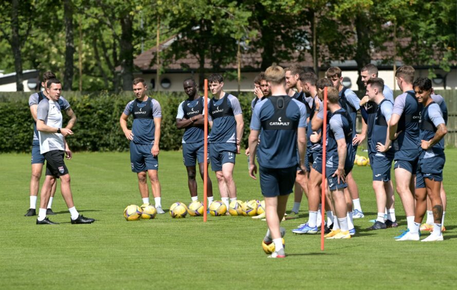 Ross County players during a training session.