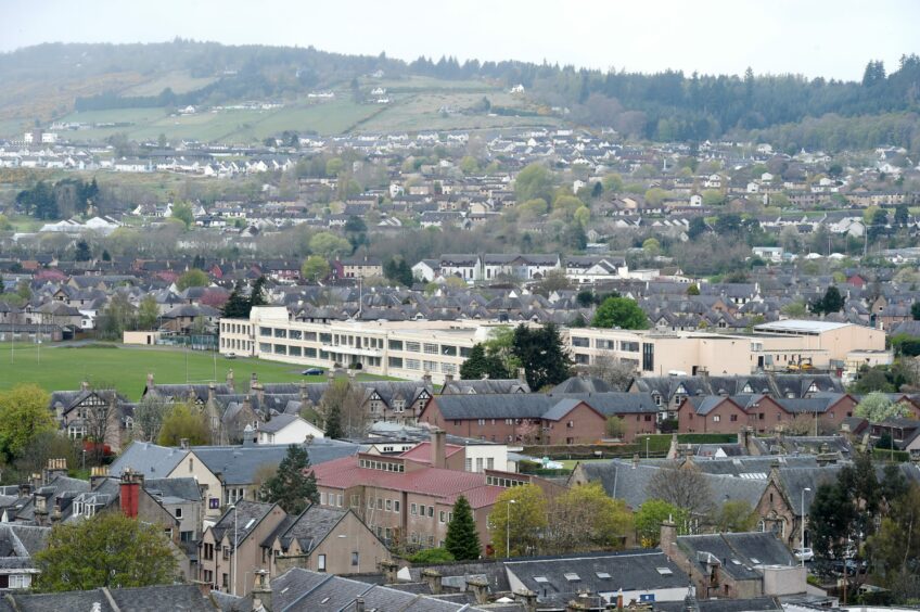High School League Table comparison of Inverness and Glen Urquhart Highs. Shown is Inverness High School from atop the castle.
