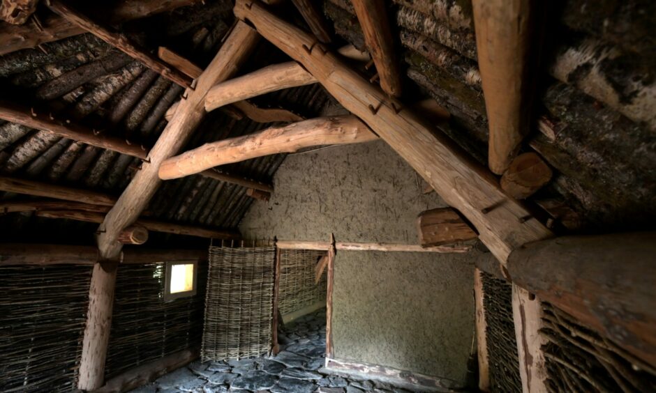 The interior of the replica turf house.