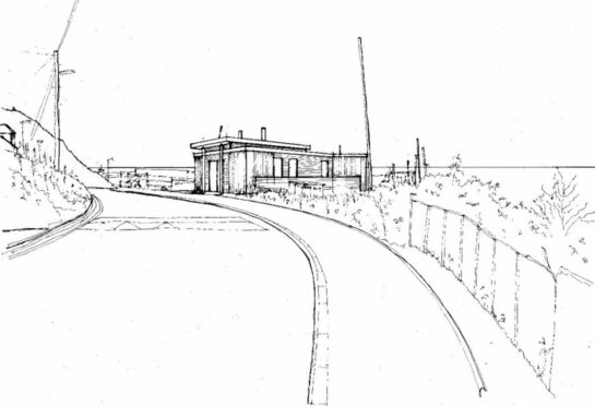 A sketch of the proposed cafe as seen from Harbour Street