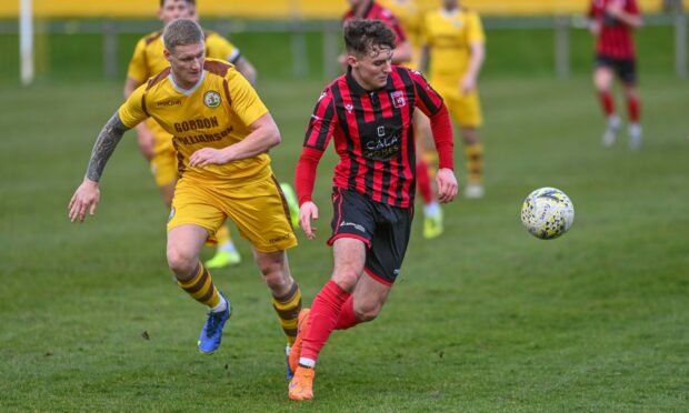 Kieran Shanks during his spell with Inverurie Locos. Image: Scott Baxter