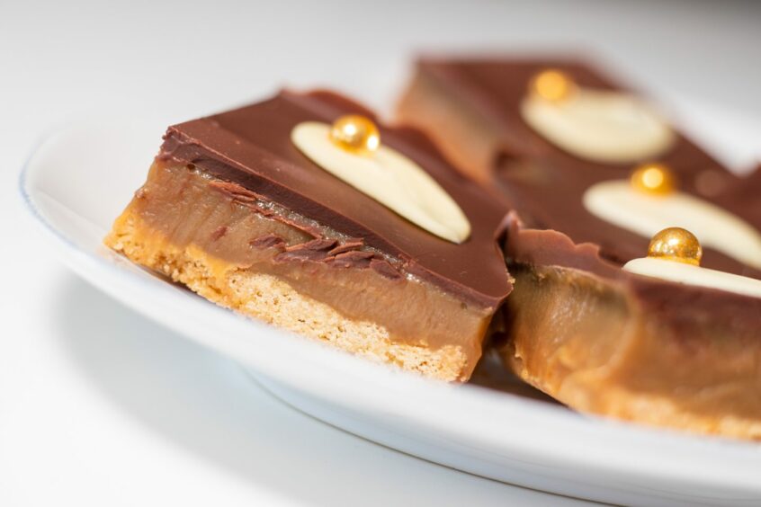 Indulgent caramel shortbread.