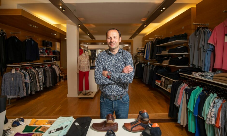 Mark Esslemont is the owner of Esslemonts menswear clothing shop on Thistle Street Aberdeen.