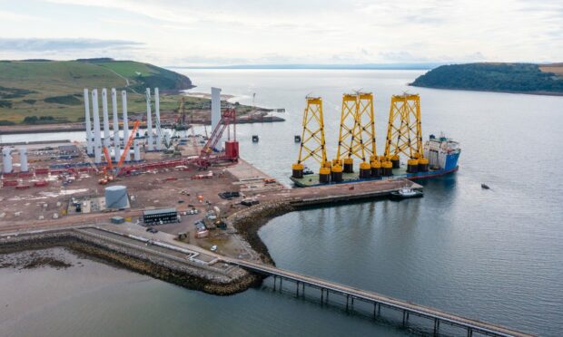Foundations for Seagreen Offshore Wind Farm at Port of Nigg in the Cromarty Firth