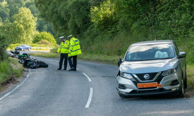 The two bikers are in a serious, but stable, condition following the crash on the A939 near Furness