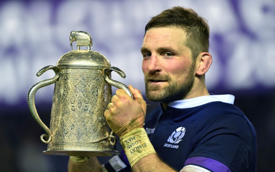 John Barclay captained Scotland to the Calcutta Cup in 2018.