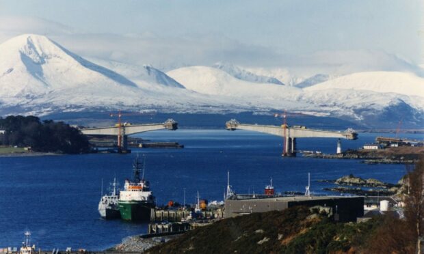 Skye Bridge nearing completion at the start of 1995.