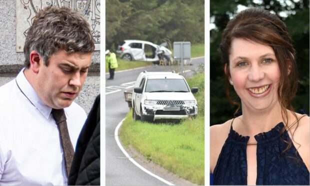 Raymond Lamb, left, is standing trial accused of killing Yvonne Lumsden in a crash on the A948.