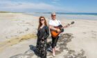 Nati Dreddd and Cameron Barnes visited Tiree to officially launch the line up for this year’s festival. Picture supplied by Tiree Music Festival.