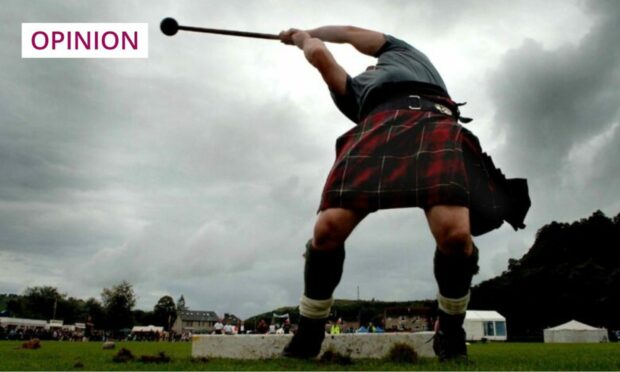 Stephen King throws the hammer at the 2009 Argyllshire Gathering, Oban's Highland games (Photo: Angus Blackburn/Shutterstock)