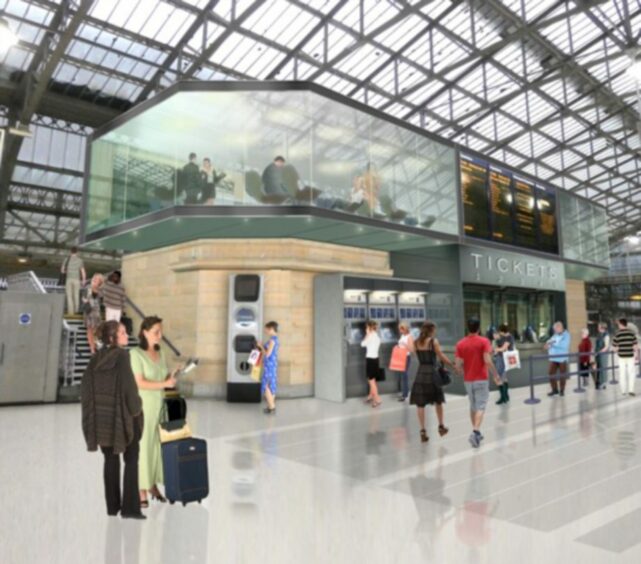 An impression of what the inside of the station could look like in the future