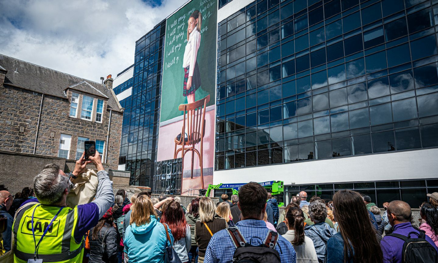 Slim Safont’s girl in a tartan skirt for nuart aberdeen 2022