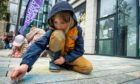 The next Banksy at work during Nuart Aberdeen's Chalk Don't Chalk event. Picture by Wullie Marr / DC Thomson