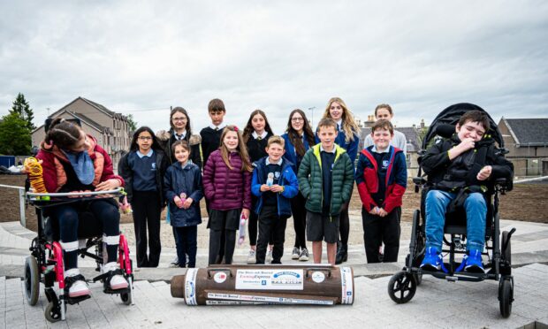 A time capsule featuring the lockdown memories of young people in Aberdeenshire has been buried. Picture by Wullie Marr/DC Thomson