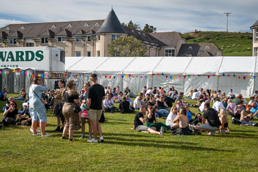 Large groups of people at last year's Midsummer Beer Happening festival.