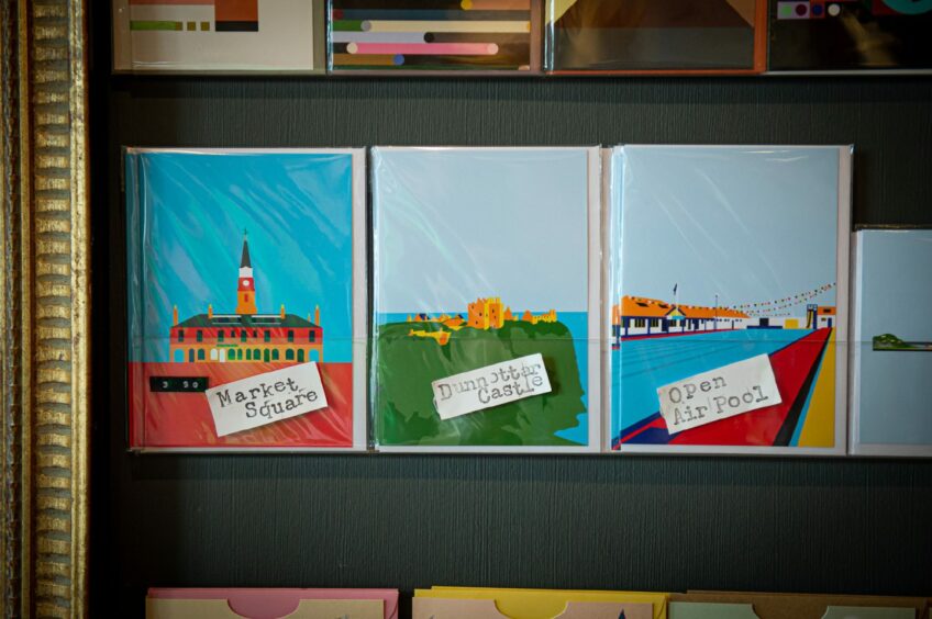 Colourful cards inspired by the local landmarks.