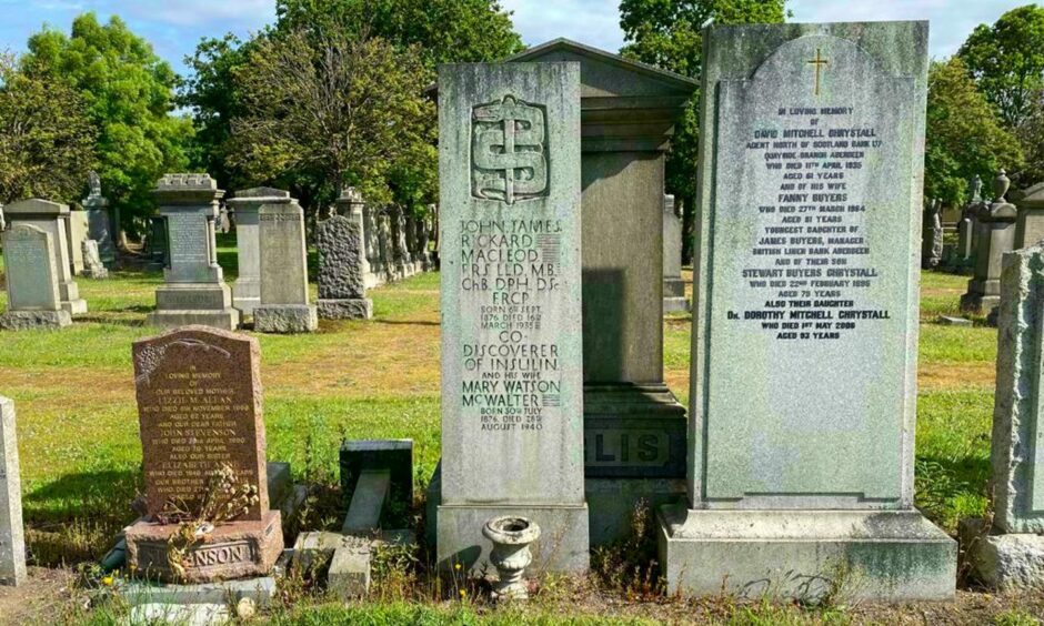 The grave of JJR Macleod in Allenvale Cemetery in Aberdeen, a short walk from Duthie Park. His grave is market with the serpent-entwined Rod of Asclepius, a Greek symbol for healing and medicine. Picture by Alastair Gossip/DCT Media.