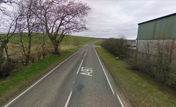 The A97 road is closed and police remain at the scene while the situation is assessed. Supplied by Google Maps.